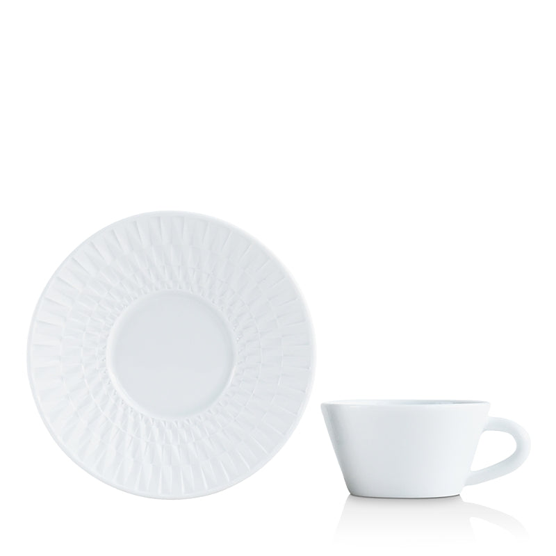 Barnardaud Twist White Collection Tea Cup Saucer