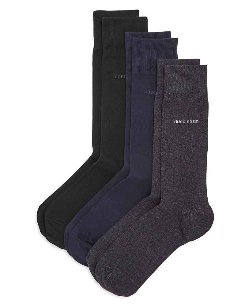 Boss Unicolor Logo Socks - Pack of 3 