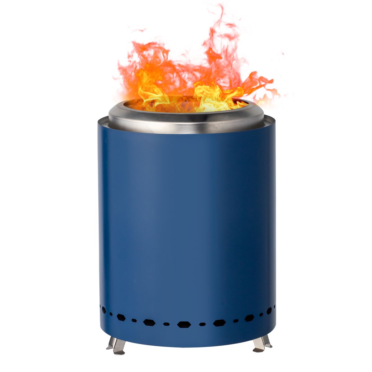 Tabletop Stainless Steel Smokeless Fire Pit - Blue