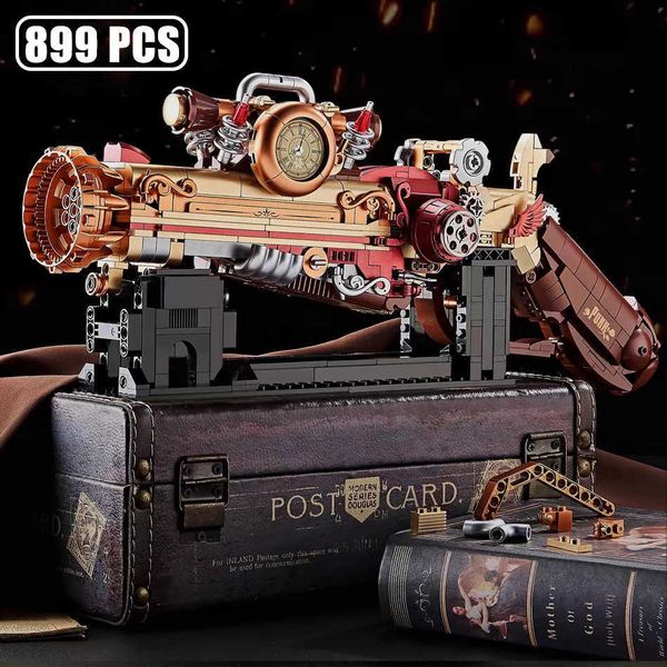 MOC Steampunk Pistol Wasteland Sle Gun Model Building Blocks Assembly Weapons Static Ornaments Bricks Toys for Childrens Gifts Z250120