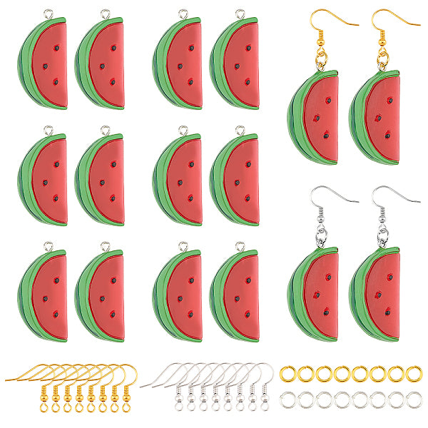 100 kit de fabrication de boucles d'oreilles pendantes en forme de pastèque