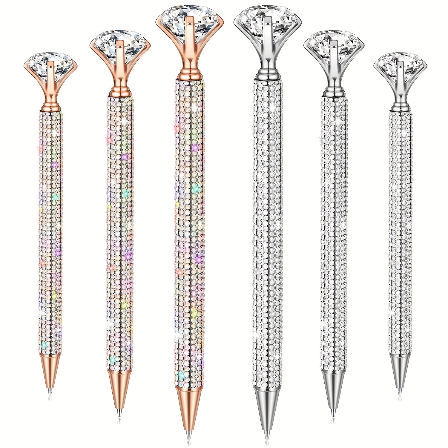TEMU Halloween Gifts 6pcs Elegant & Ballpoint Pens - Sparkling Wedding, Bridal Shower, Birthday Party Favors - Luxury Glitter Pens With Twist Closure