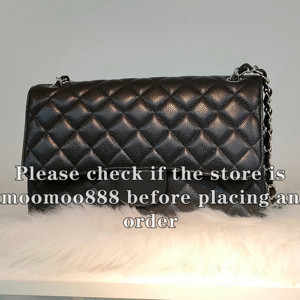 12A All-New Mirror Quality Designer Classic Flap Quilted Bag Jumbo Womens Lambskin Caviar Bag Luxurys Handbags Genuine Leather Purse Shoulde