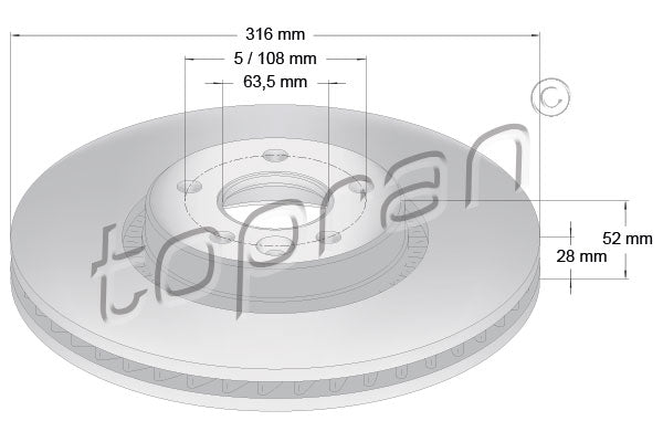 Brake Disc TOPRAN 304 405