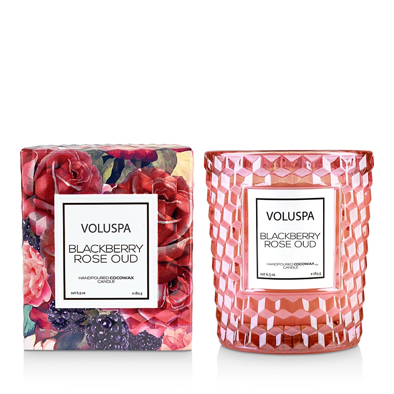 Voluspa Blackberry Rose Oud Classic Candle, 6.5 oz.
