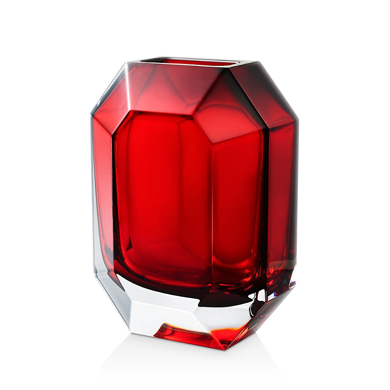 Baccarat Octogone Vase, Red