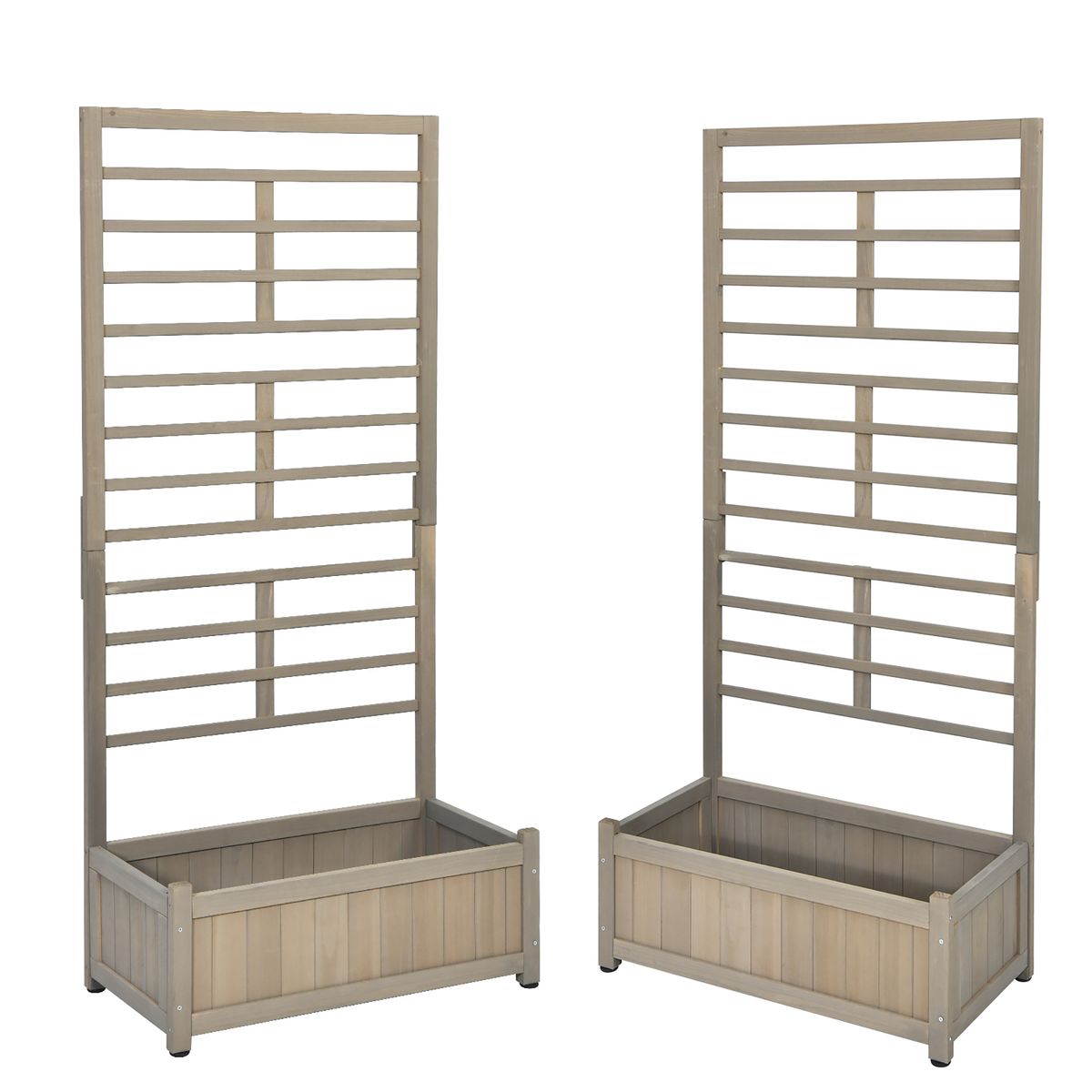 Raised Garden Bed with Trellis for Climbing Plants (1 or 2-Pack) - 2-Pack