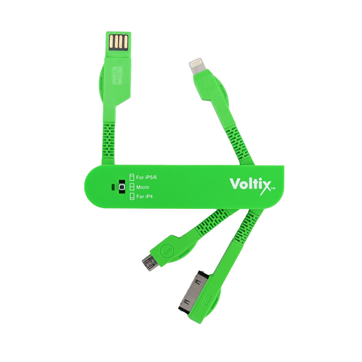All in One Swiss Army USB Universal Phone Cable - Green Swiss Cable