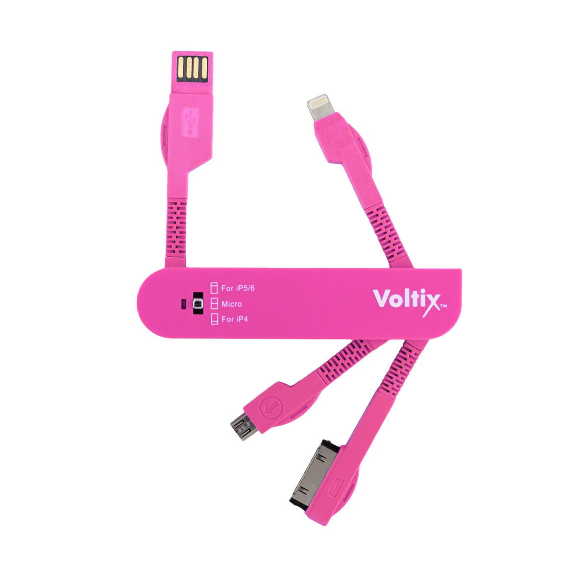 All in One Swiss Army USB Universal Phone Cable - Pink Swiss Cable