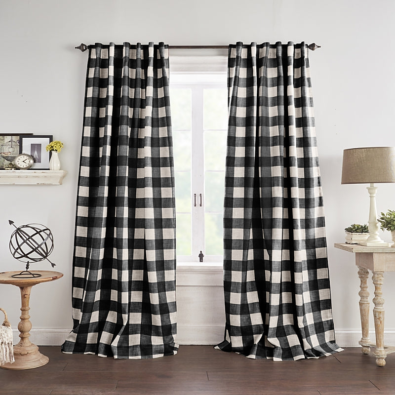 Elrene Home Fashions Grainger Buffalo Check Blackout Window Curtain, 52 x 95