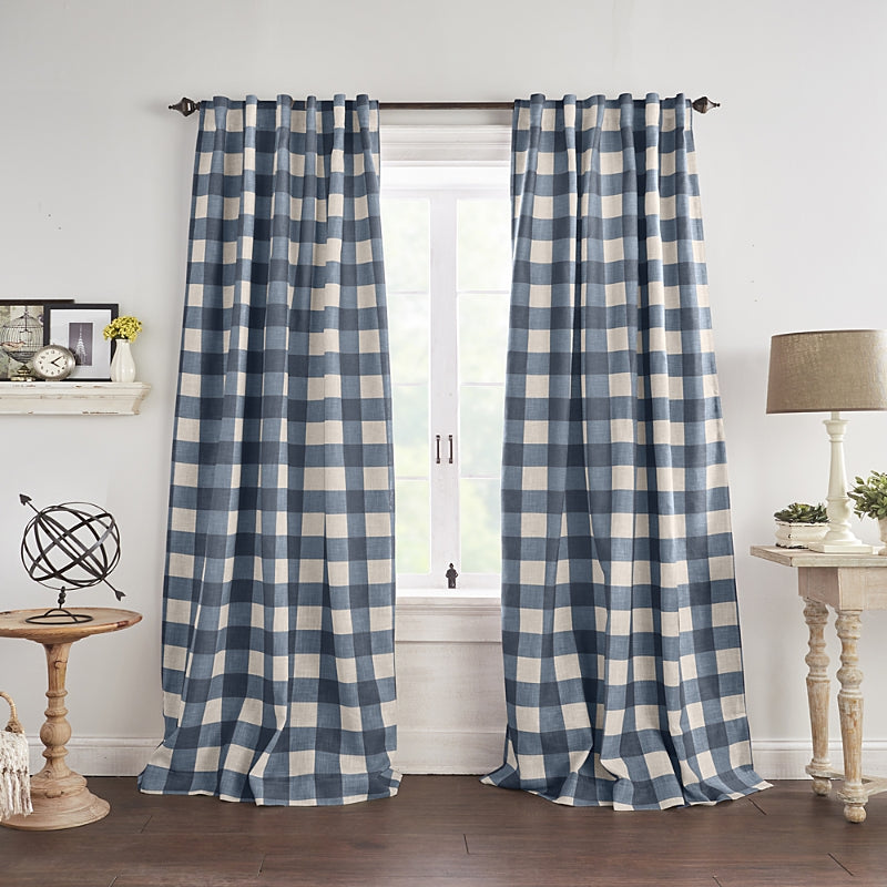 Elrene Home Fashions Grainger Buffalo Check Blackout Window Curtain, 52 x 84
