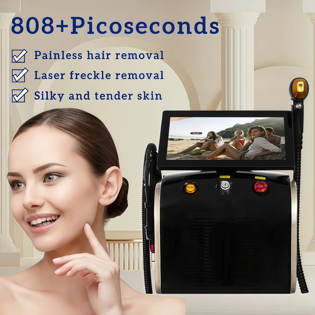 2025 Newest 2 in 1 ND Yag Picosecond Laser Hair Remover Machine Carbon Peeling Tattoo Removal Laser Hair Removal Machine