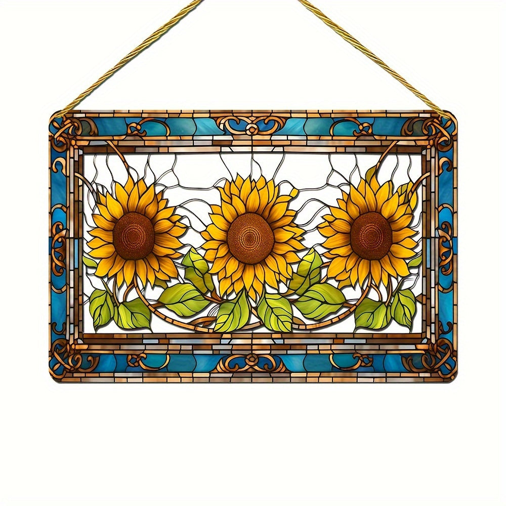 TEMU 2d Flat, Customer Sunflower Acrylic Sun 10"x6" - Vintage Style Wall Decor, Porch, Kitchen & Farmhouse – Ideal Holiday Gift, Attrape Soleil, Wind