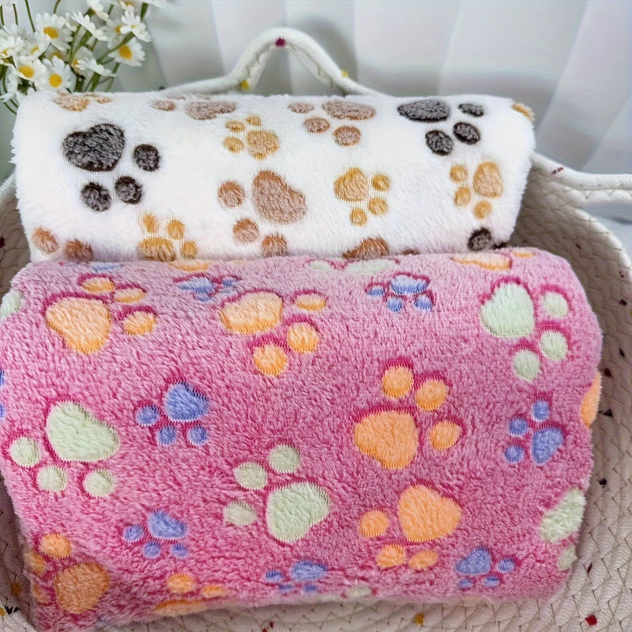 TEMU Pack Of 2 Flannel Pet Blankets, Machine Washable, Suitable For Small, Medium And Large Dogs, Dog Bed And Furniture Protection Covers