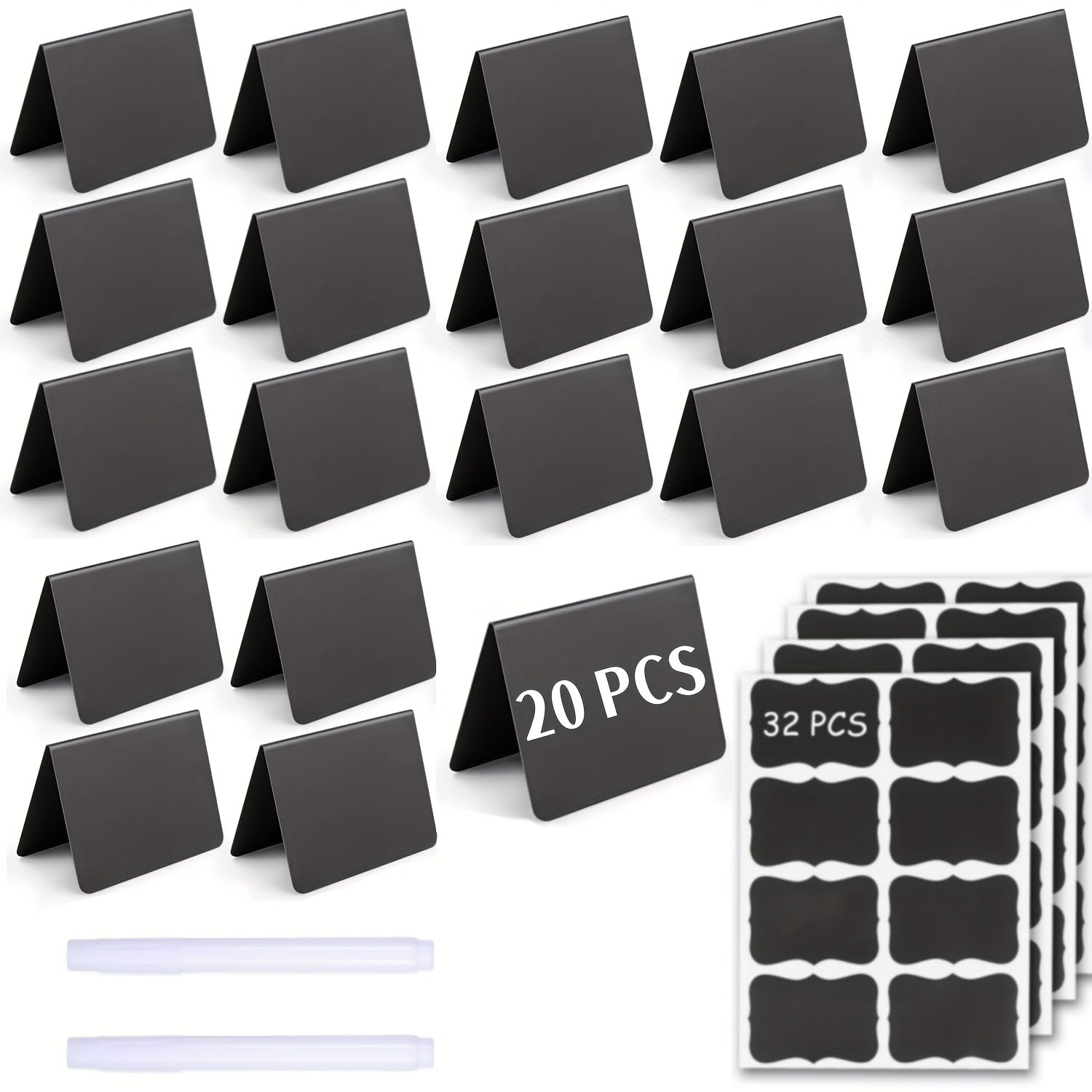 TEMU 20pcs 4"x 3" Mini Chalkboard Signs Small Chalkboard Signs For Food Labels, Wedding , Tabletop Chalkboard Signs, Mini Blackboard Signs With 2