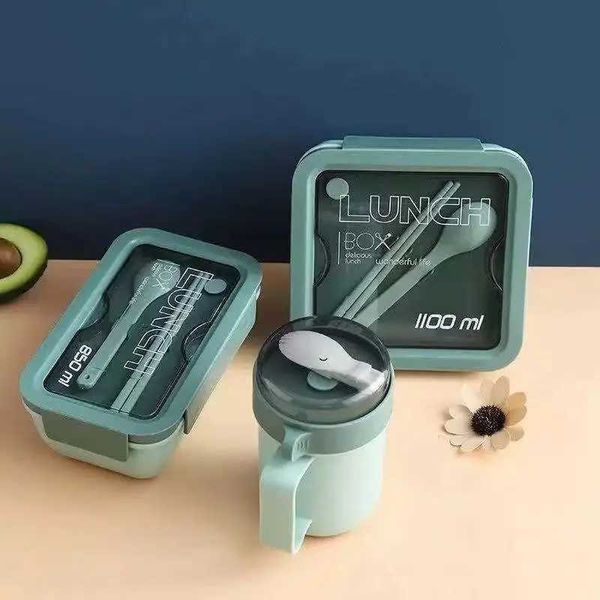 Lunch Boxes Bags Portable Lunch Box for Kids School Microwave Wheat Straw Dinnerware Bento Box Food Storage Containers Lunch Bag Bento