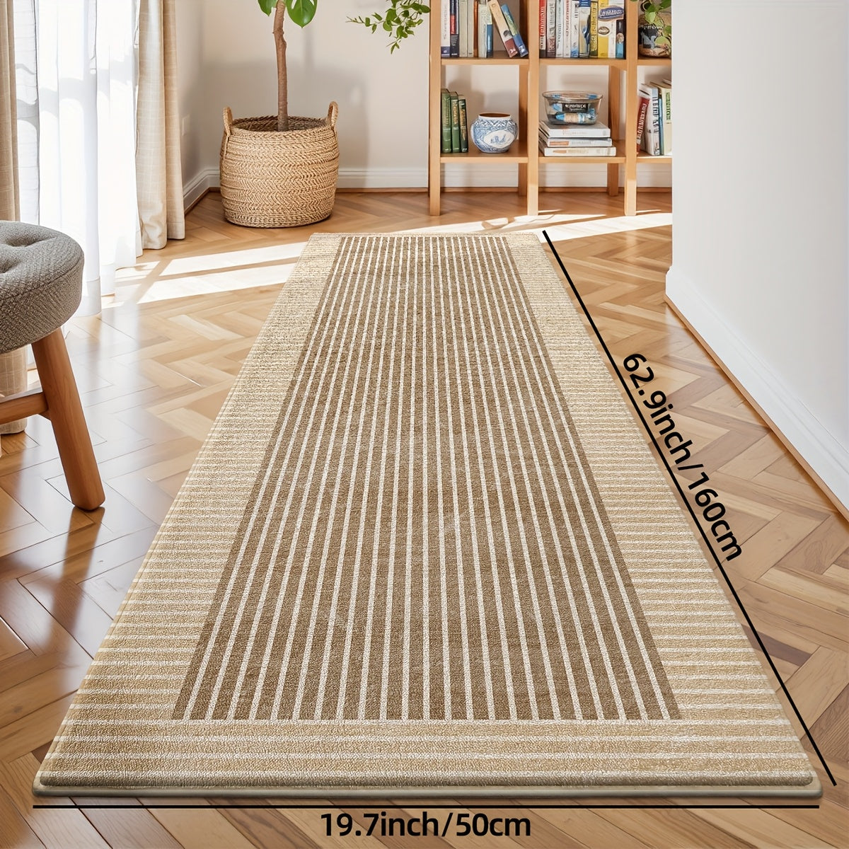 TEMU 1pc Dajiang Non-slip Washable Kitchen - Retro , 100% Polyester, Absorbent Anti-fall Floor Mat For Kitchen Sink, Hallway, Laundry Room - Machine