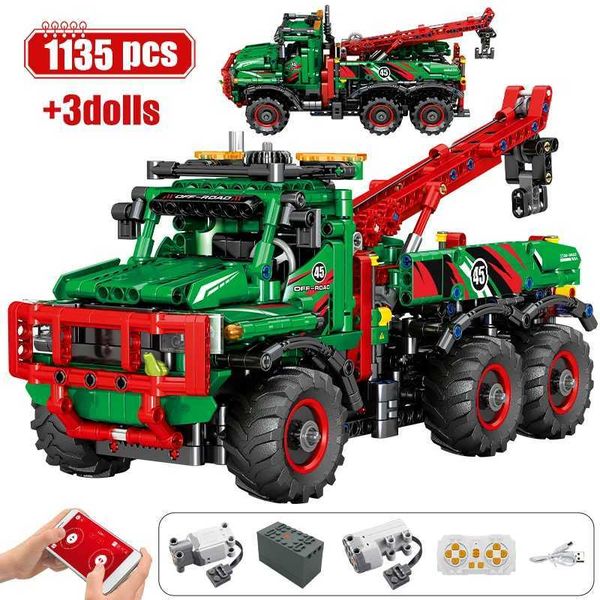 Blocks City Remote Control All Terrain Truck Car Model Building Blocks RC Tractor Vehicle Figures Bricks Toys For Boys Y240912QJBT