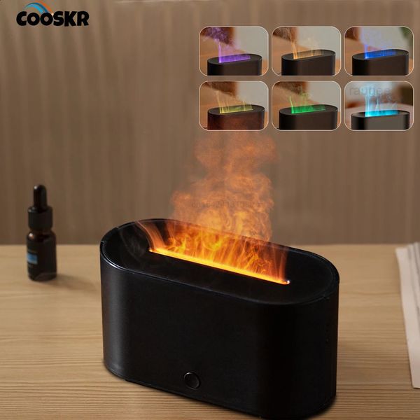 Aroma Diffuser Flame Air Humidifier USB Desktop for Household Bedroom Fragrance Essential Oil Diffuser with Colorful Night Light 250113