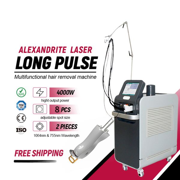 2024 new Long pulse 755nm nd yag 1064nm laser machine alexandrite hair removal Factory Price OEM