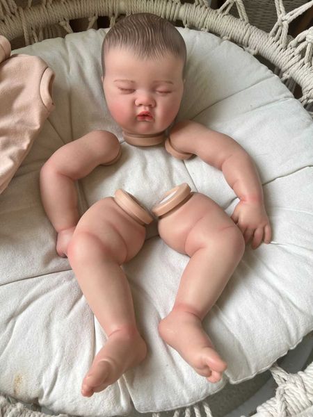Dolls 20inch ASHIA Doll Kit Cute Sleeping Baby Lifelike Soft Touch Painted Doll Parts DIY Blank Doll Kit Bebe ToysL24731
