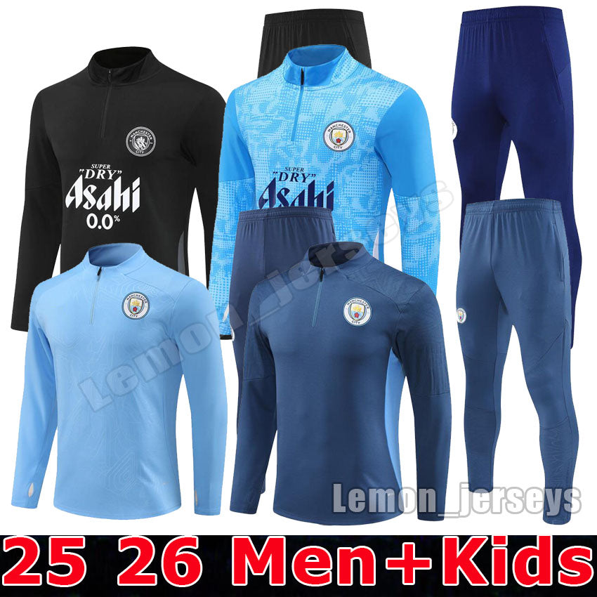 2025 2026 Man CITY football tracksuit Men&#039;s and kids 25 26 HAALAND DE BRUYNE PHILLIPS soccer tracksuits Men&#039;s child football survetement f