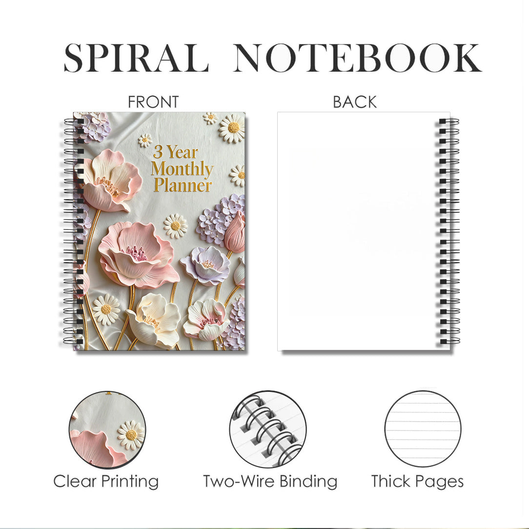 TEMU 1-pack Compact 2026-2028 Three-year Calendar Notebook: Includes 3 Types Of Monthly Schedule Goal , Notebook For 2026-2028, And Management Book;