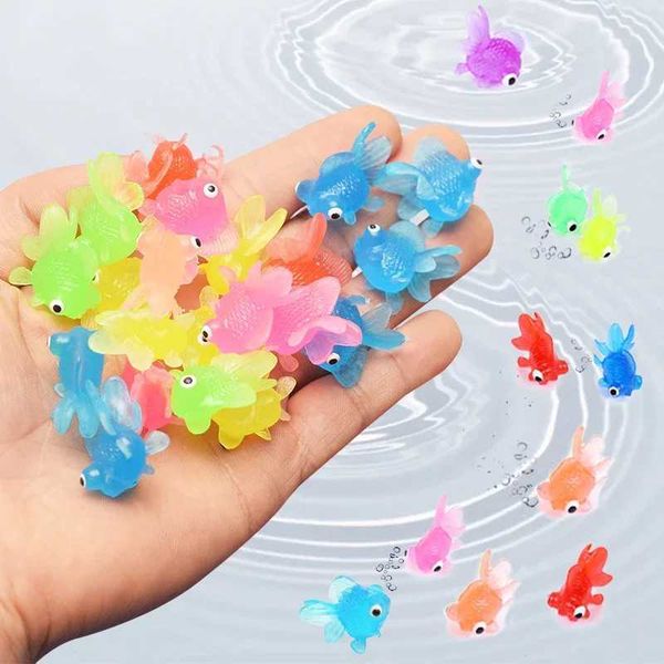 7pcs Mini Gold Fish Baby Bath Toys Soft Rubber Simulation Goldfish Decor Water Toy Fun Kids Boys Girl Swimming Beach Toys C241121