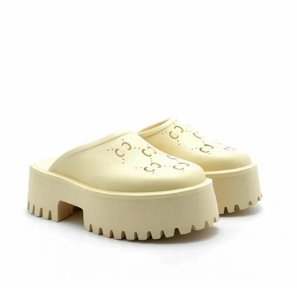 designer sandals men women slippers slides thick with box platform soled non slip soft soled fashion home slippers women wear beach shoe 35-45