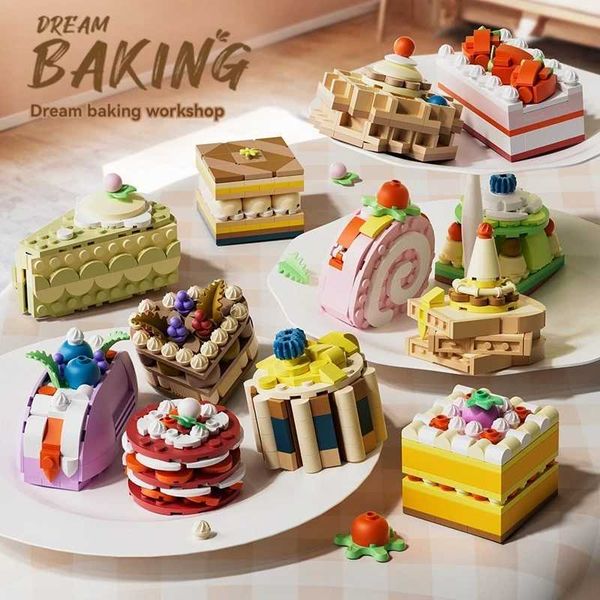ToylinX Cute Dessert Toy Model Building Block 12 Plastic Cake Block Toy Girl Birthday Gift for Boys Girls and Friends W250102