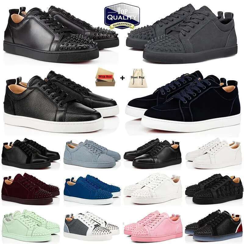 2025 Designer Low Dress Shoes Mens Casual Glitter Grey Rivets Leather Suede Camo Green Men Women Fashion Spikes Office Career Wedding Trainers Sneak