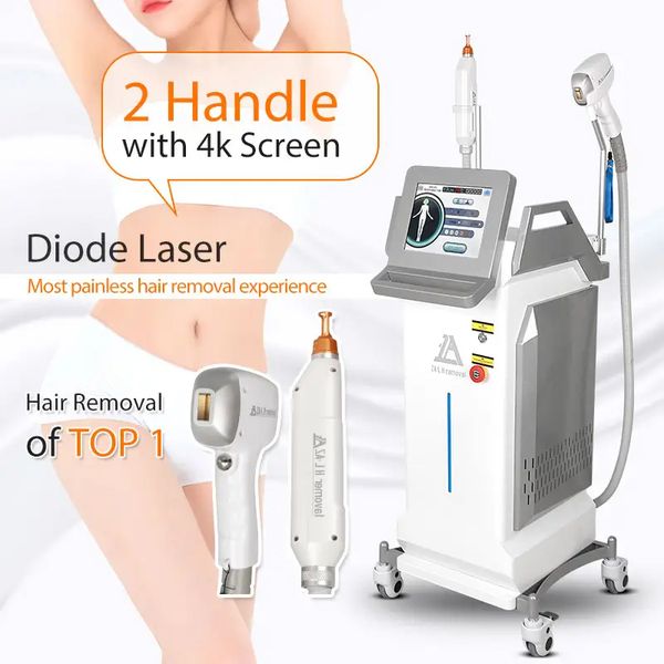 Advanced Powerful 2 Handles 808 Diode Laser + Picosecond Tattoo Removal Ice Point Depilation Hair Removal Skin Rejuvenation Non-invasive Las