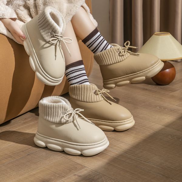 free shipping new designer warm indoor home versatile women heels snow martin rain brown fur furry thick soled winter boots 25d5