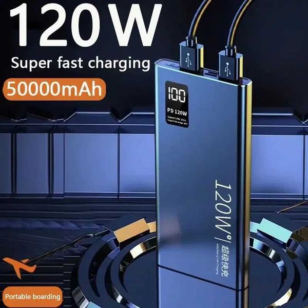 120W Super Fast Charging Power Bank 50000Amh Power Bank Compact Upgraded Portable Power Bank Suitable for Xiaomi Huawei SamsungL240731