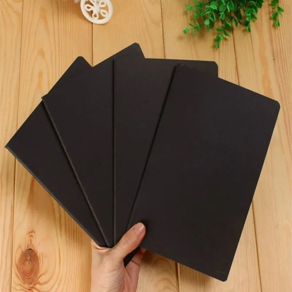 A6 Retro Blank Paper Notebook Diary Sketchbook For Graffiti Painting Drawing Black Cover 88 Pages Office School Stationery 250116