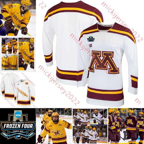 Brock Faber Ryan Johnson Minnesota Hockey 2023 Mens Frozen Four Jersey Jackson LaCombe Jaxon Nelson Jimmy Snuggerud Logan Cooley Minnesota G