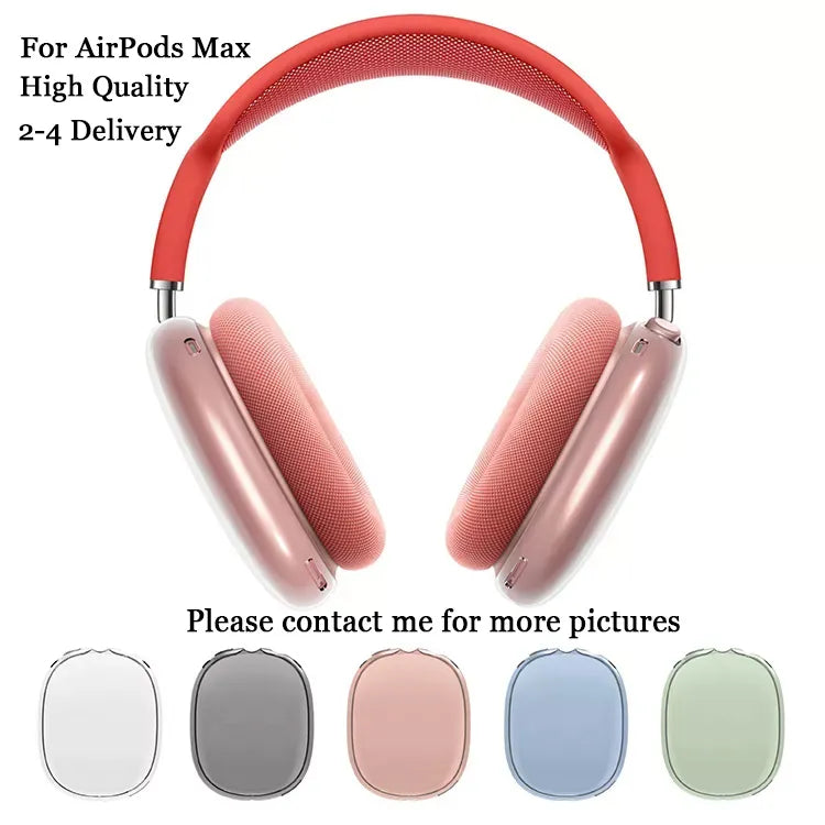 For Airpods Max bluetooth earbuds Earphone Accessories Transparent TPU Solid Silicone Waterproof Protective cover AirPod Maxs Headphones Headset Cas