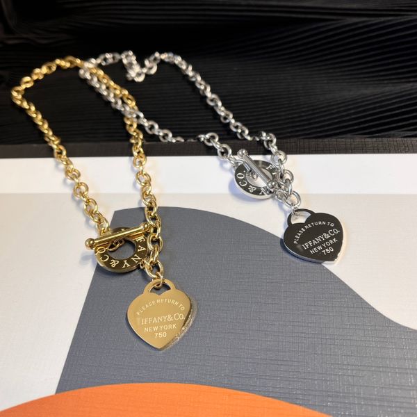 Designer Fashion Necklaces Choker Chain Sier Gold Plated Stainless Steel Letter Pendant Necklace for Womens Jewelry X436