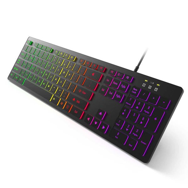 Keyboards Computer Desktop Gaming Keyboard Light Backlit RGB Mute wired keyboard USB office home z250209
