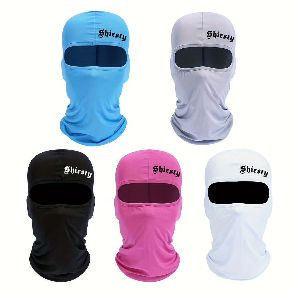 TEMU 5pcs Shiesty Letter Print Balaclava Face Mask Summer Cooling Neck Gaiter Uv Protector Motorcycle Ski Scarf For Men-women