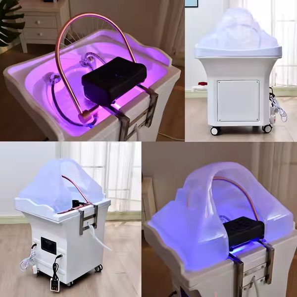 Hair Washing Scalp Therapy SPA No Plumbing Portable Shampoo Basin Sink With Water Tank Head Spa For Beauty Salon