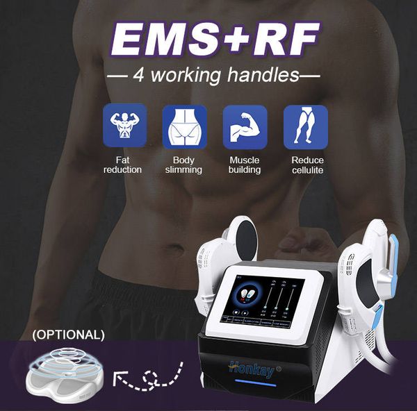 EMS Fitness Muscle Trainning Equipment 4 Handles Electromagnetic Muscle Build Buttock Lifting Emslim Sculpting Machine