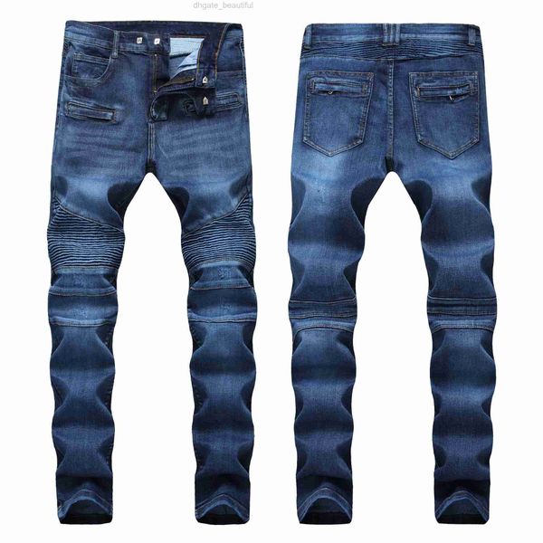 Mens Distressed Ripped Skinny Jeans Mens Jeans Slim Motorcycle Moto Biker Causal Mens Denim Pants Hip Hop Men Jeans jeans for men