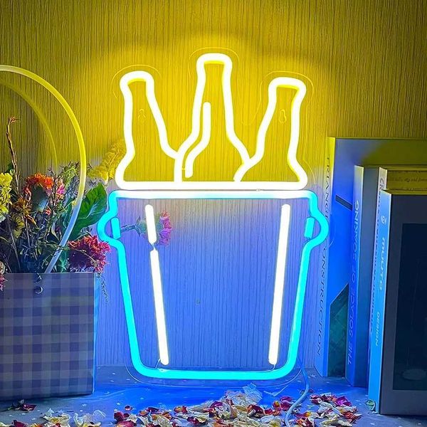 Beer neon sign LED beer sign neon light used for bedroom beer bar coffee shop restaurant bar design party wall decoration B240817