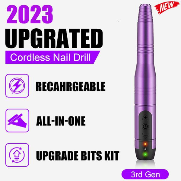Nail Manicure Set Electric Sander Cordless Drill Machine Rechargeable Fingernail Polisher for pedicure Removing Dead Skin Tools 230512