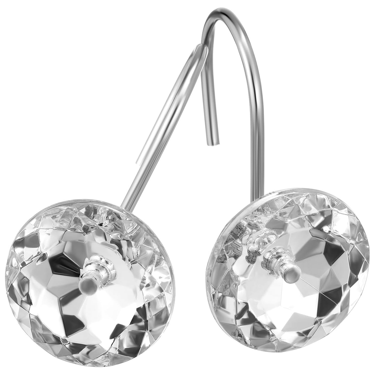 Shower Curtain Hook Rings (Set of 12) - Crystal Clear Acrylic