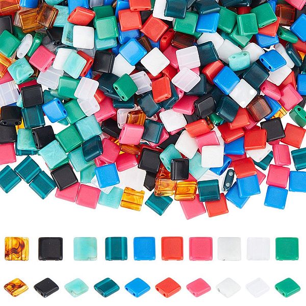 800 Stück 10 Farben undurchsichtiger Acryl-Dia-Charm