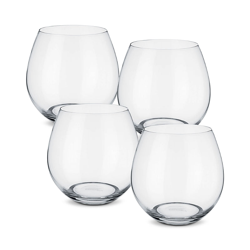 Villeroy & Boch Entree Juice-Red Wine Stemless Glasses, Set of 4