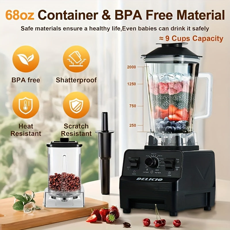 TEMU Delicio Countertop Blender, Mixer, Powelful Motor, With 2 And , The Nutritional Needs Of The , Smoothies, , Juices And Unlocks N Kinds Of