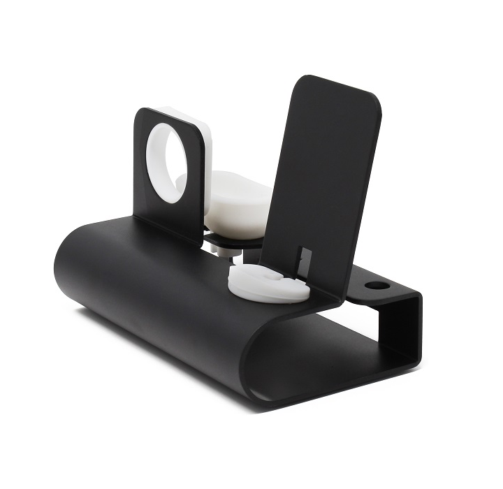 Aduro 3-in-1 Desktop Charging Stand for iPhone, AirPods, & Apple Watch - Black